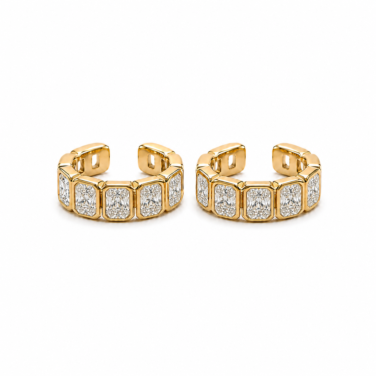 Noa Radiant Bezel Ear Cuff Set