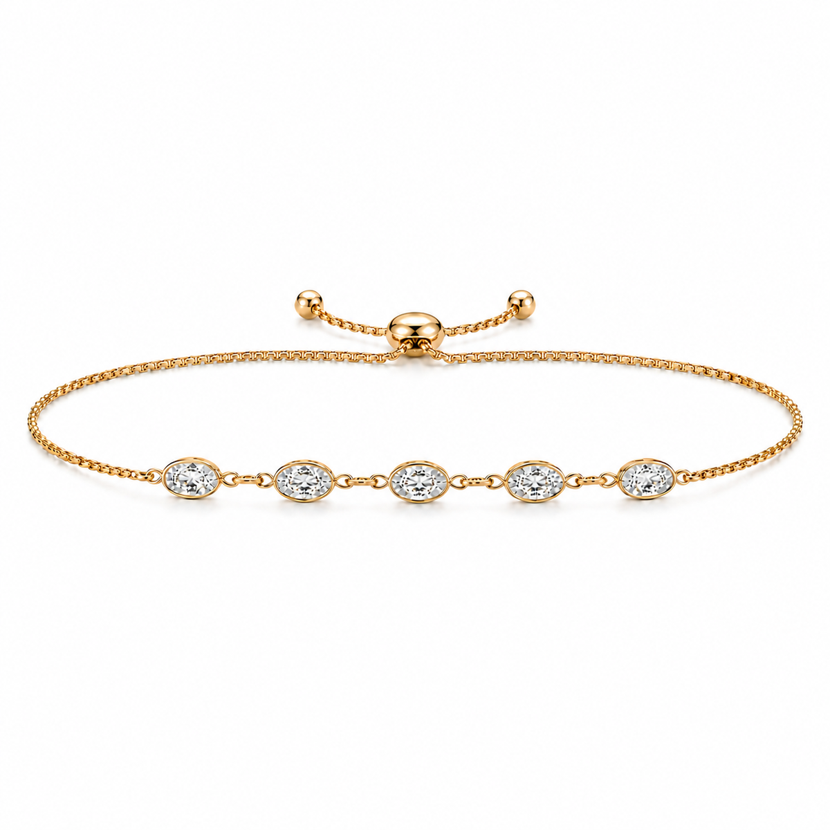 Imogen Oval Bezel Box Chain Bracelet