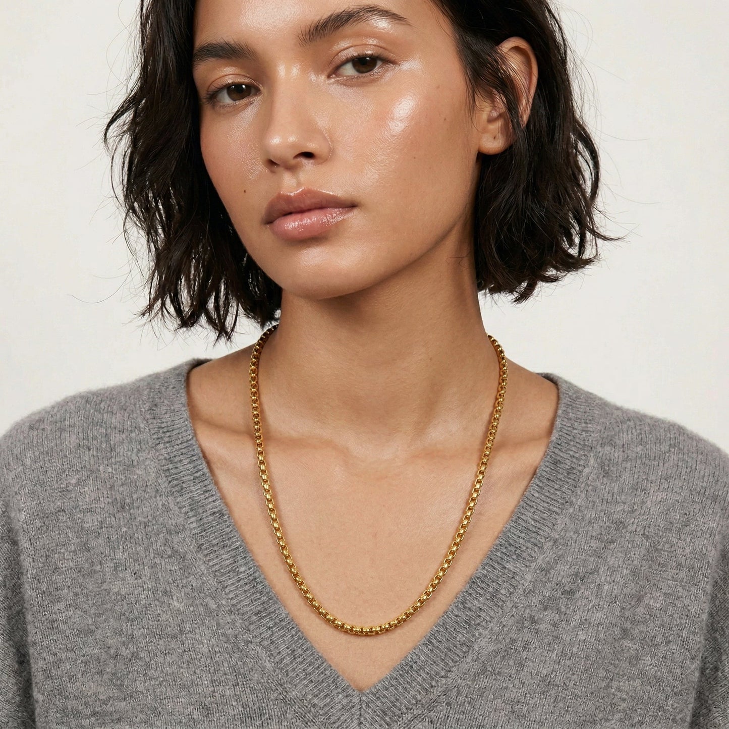 Sylvie Round Box Chain Necklace