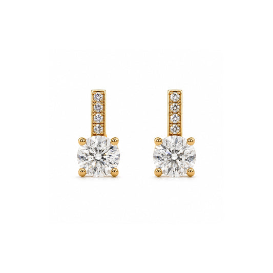 Rhea Pavé Round Drop Earring