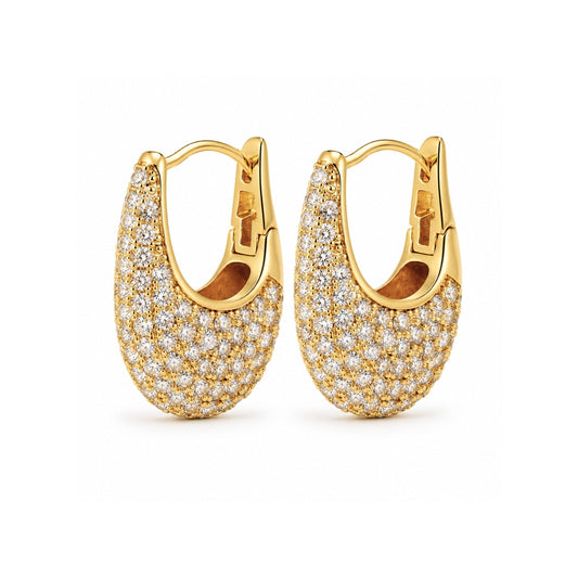 Astrid Pavé Elongated Hoop Earring