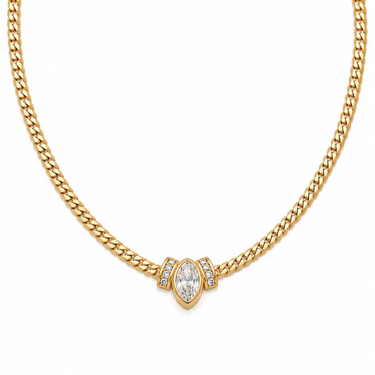 Vega Marquise Pavé Cuban Chain Necklace