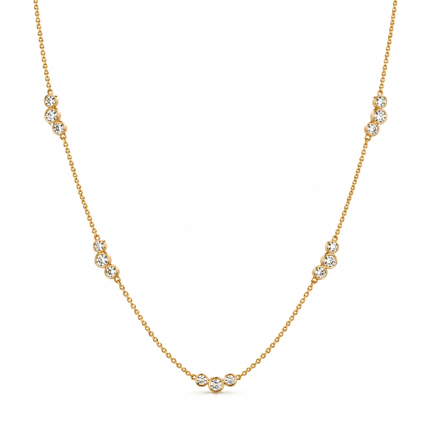 Anouk Triple Bezel Station Chain Necklace
