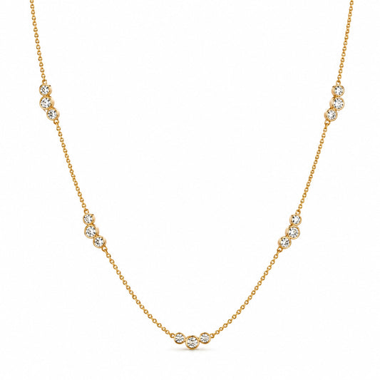 Anouk Triple Bezel Station Chain Necklace