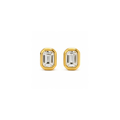 Elodie Emerald Bezel Stud Earring