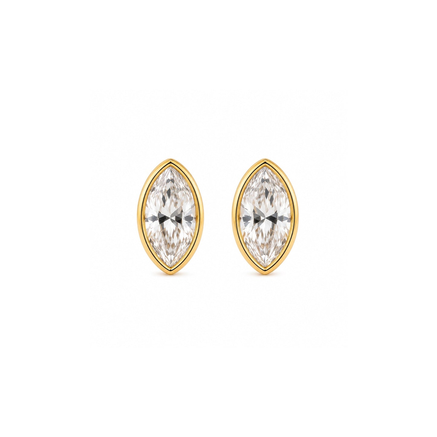 Solene Marquise Bezel Stud Earring