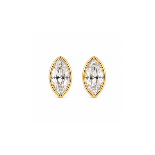 Solene Marquise Bezel Stud Earring