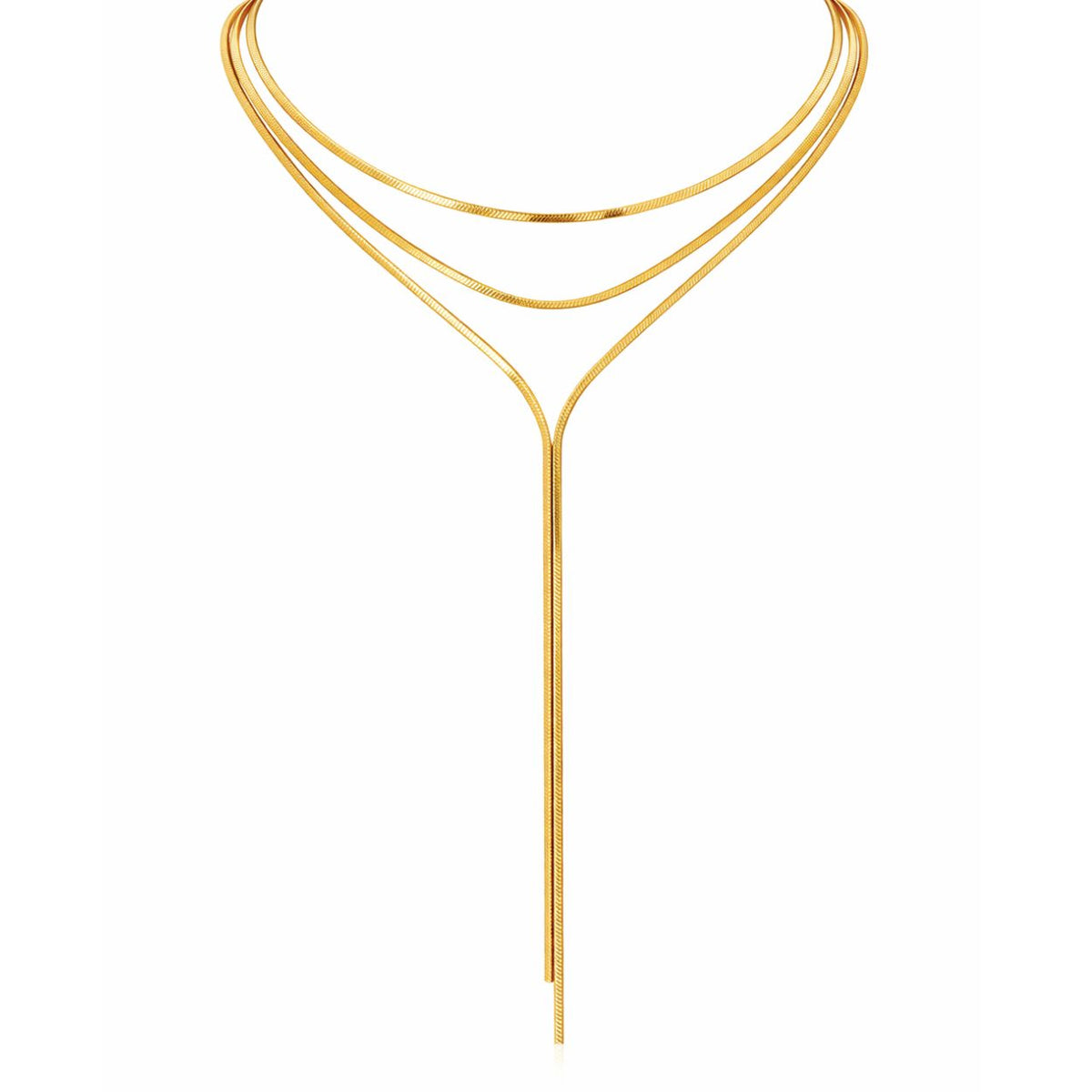 Elarina Layered Lariat Necklace — Long Necklace