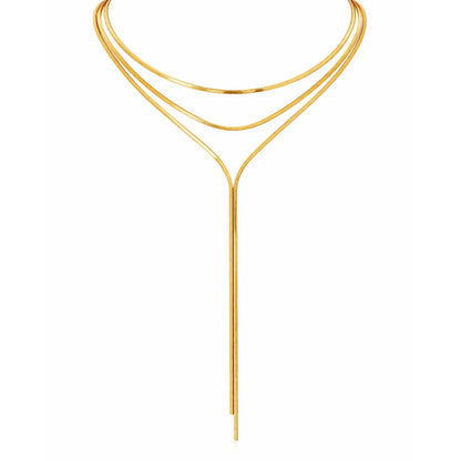 Elarina Layered Lariat Necklace — Long Necklace