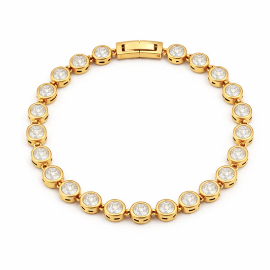 Caella Bezel Tennis Chain Bracelet