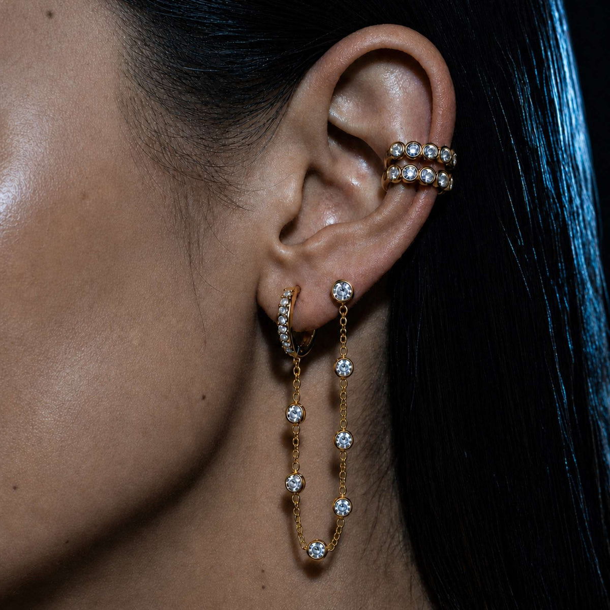 Varra Bezel Ear Cuff Set