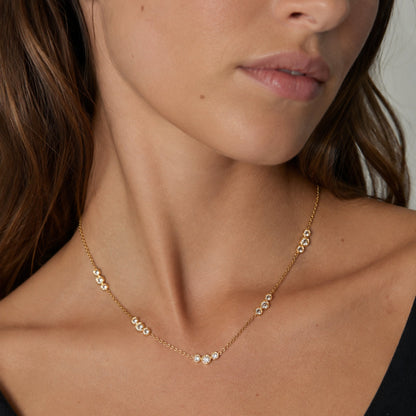 Anouk Triple Bezel Station Chain Necklace