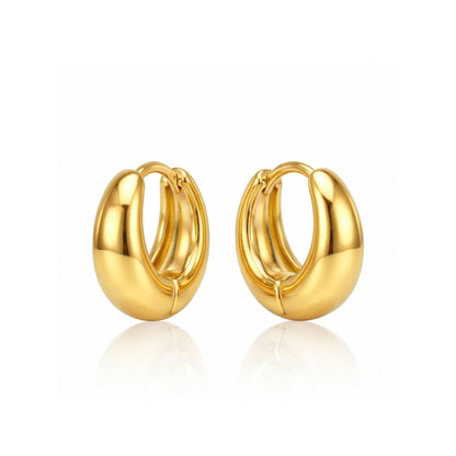 Corinne Elongated Dome Huggie Hoop Earring
