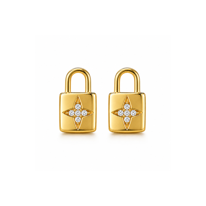 Star Lock Stud Earring