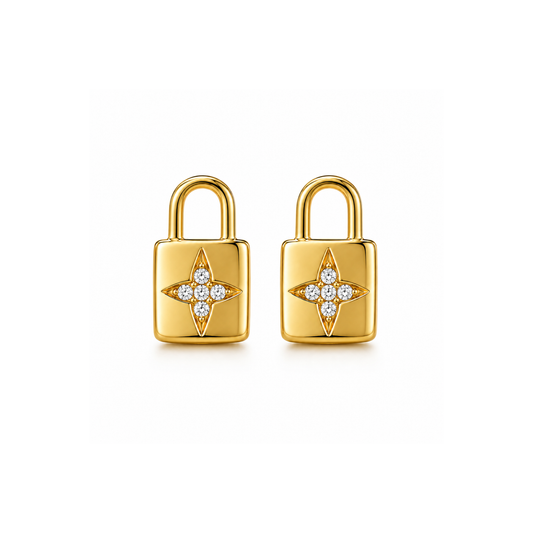 Star Lock Stud Earring