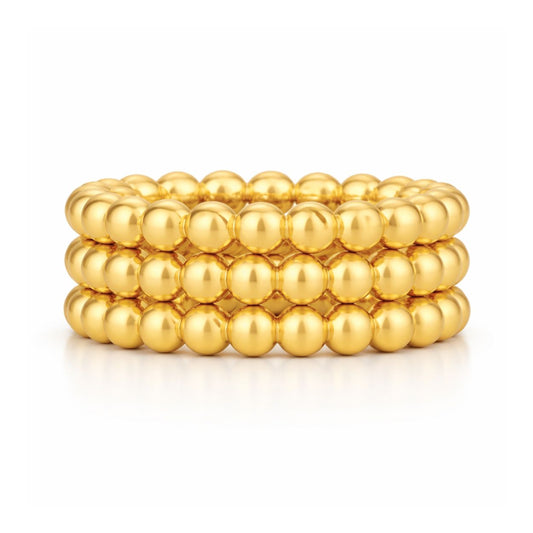 Lucia Beaded Triple Ring Set