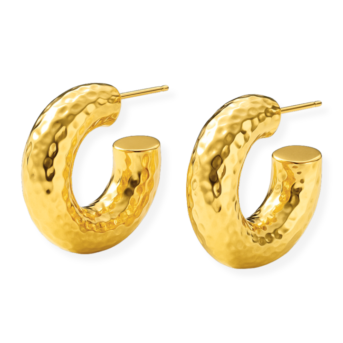 Kirby Hammered Tube Hoop Earing