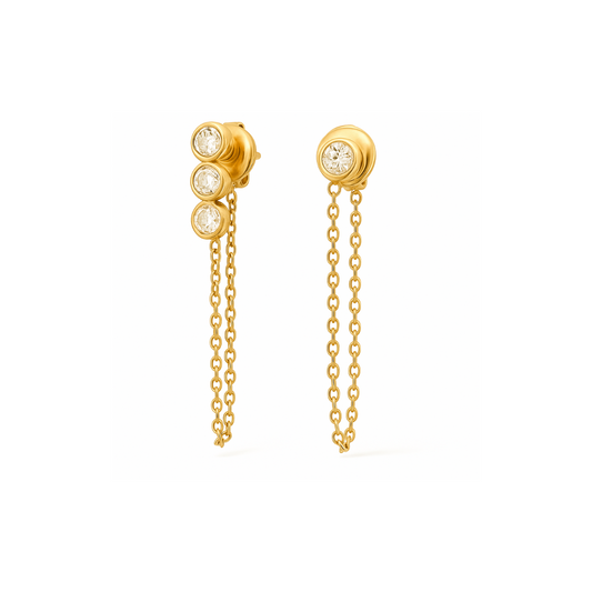 Alandra Asymmetrical Chain Stud Earring