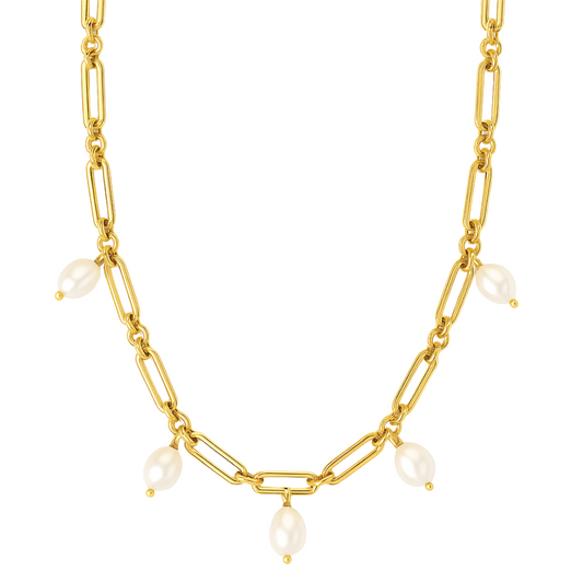 Kendall Toggle Chain Pearl Necklace