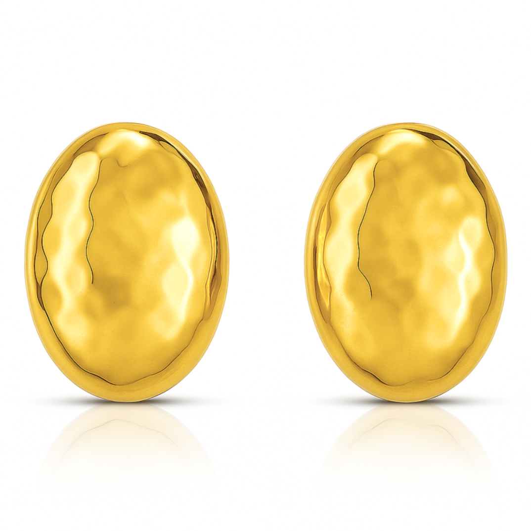 Ira Hammered Oval Earring