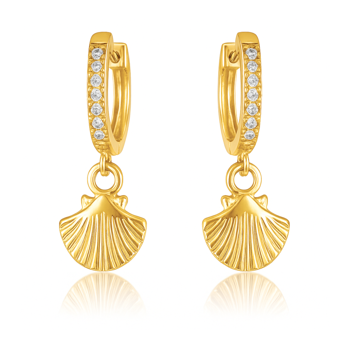 Citara Huggie Hoop Shell Earring