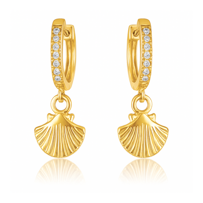 Citara Huggie Hoop Shell Earring