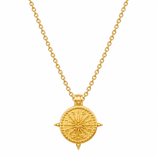 Beckett Sun Disc Pendant Necklace