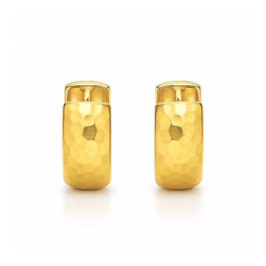 Brennan Hammered Huggie Hoop Earring