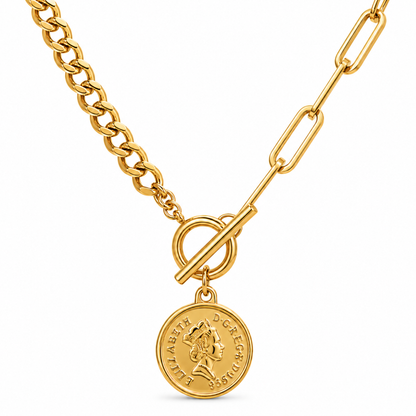 Stacie Toggle Chain Coin Necklace