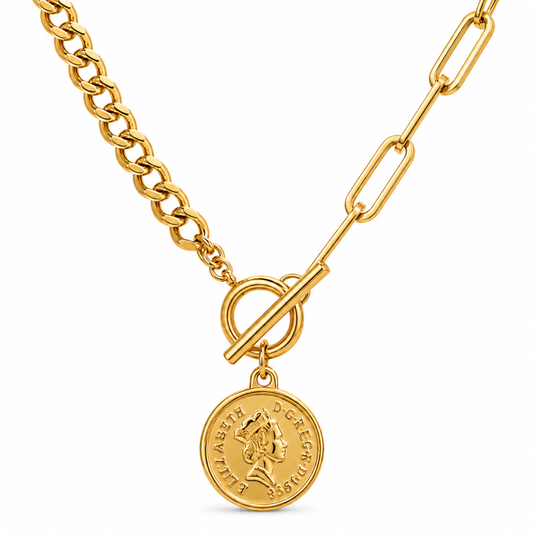 Stacie Toggle Chain Coin Necklace