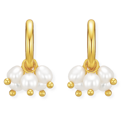 Chara Mini Hoop Pearl Earring