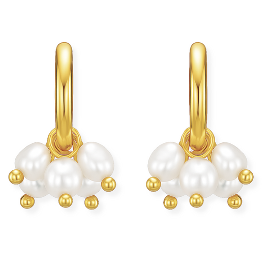 Chara Mini Hoop Pearl Earring