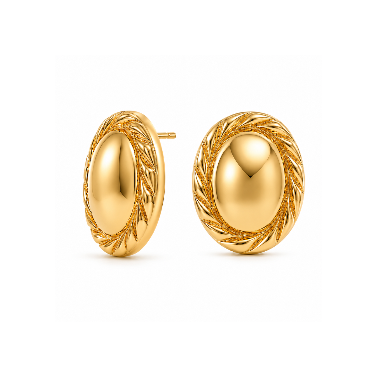 Diana Twisted Oval Button Earring