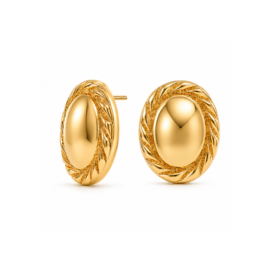Diana Twisted Oval Button Earring