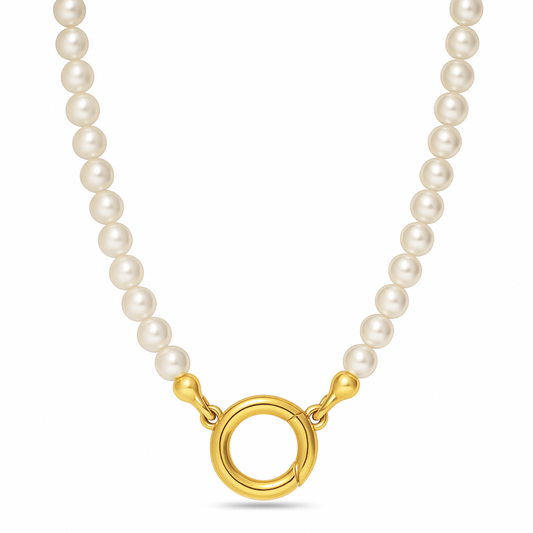 Angelica Pearl Push Clasp Necklace