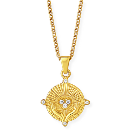 Heidi Heart Disc Pendant Necklace