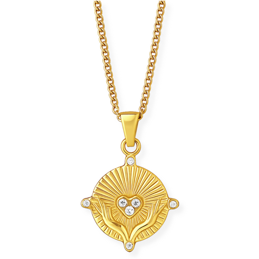 Heidi Heart Disc Pendant Necklace