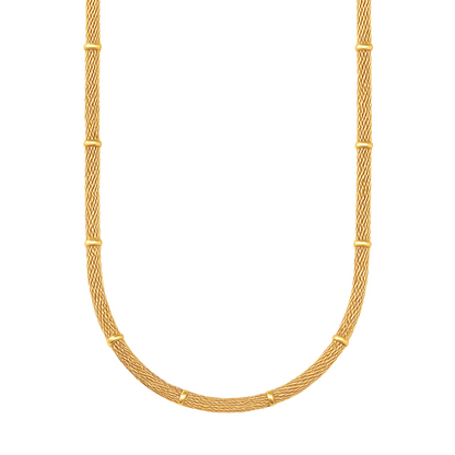 Cosette Beaded Round Mesh Chain Necklace