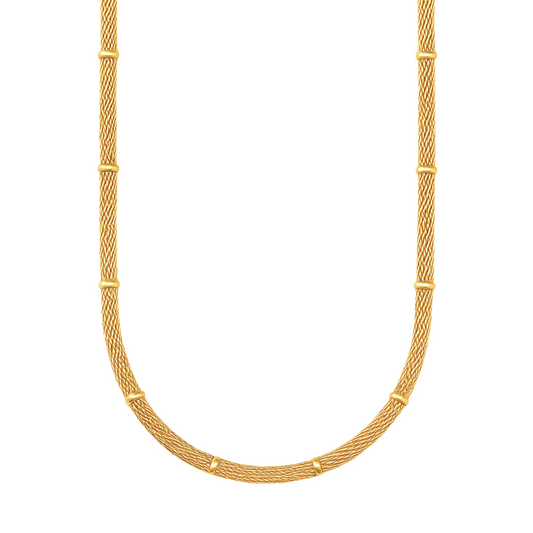 Cosette Beaded Round Mesh Chain Necklace