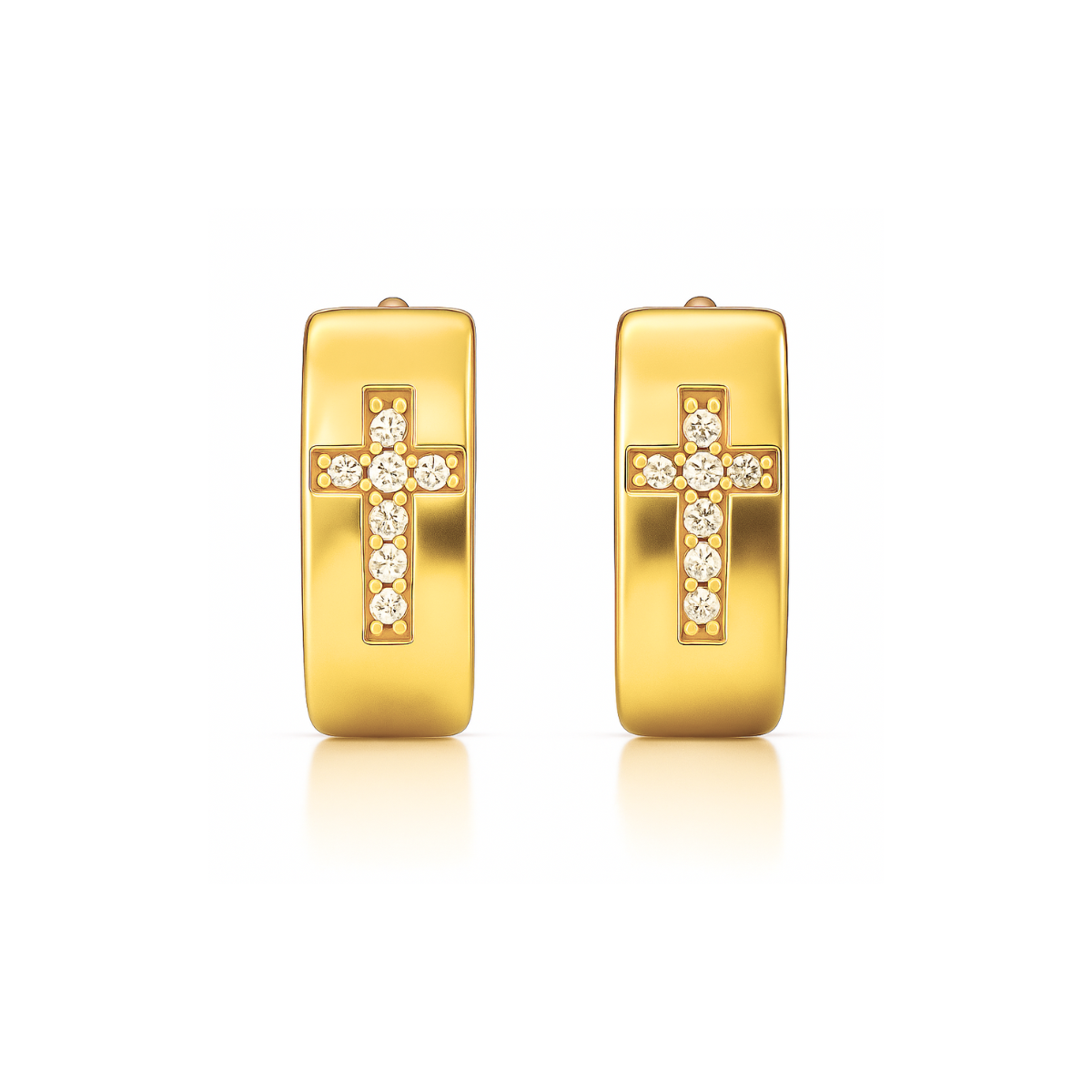 Denali Cross Huggie Hoop Earring