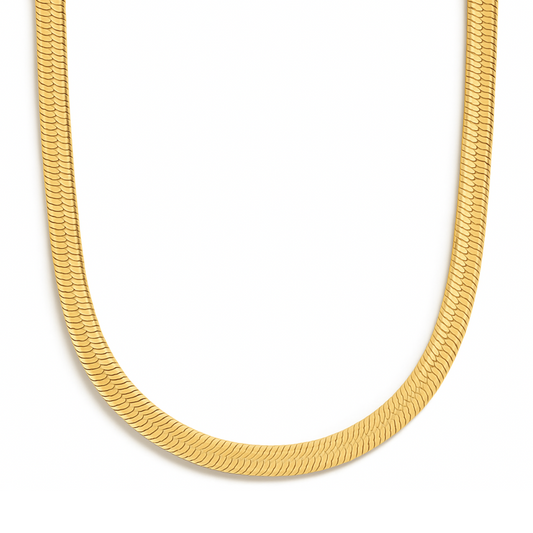 Nic Herringbone Chain Choker Necklace