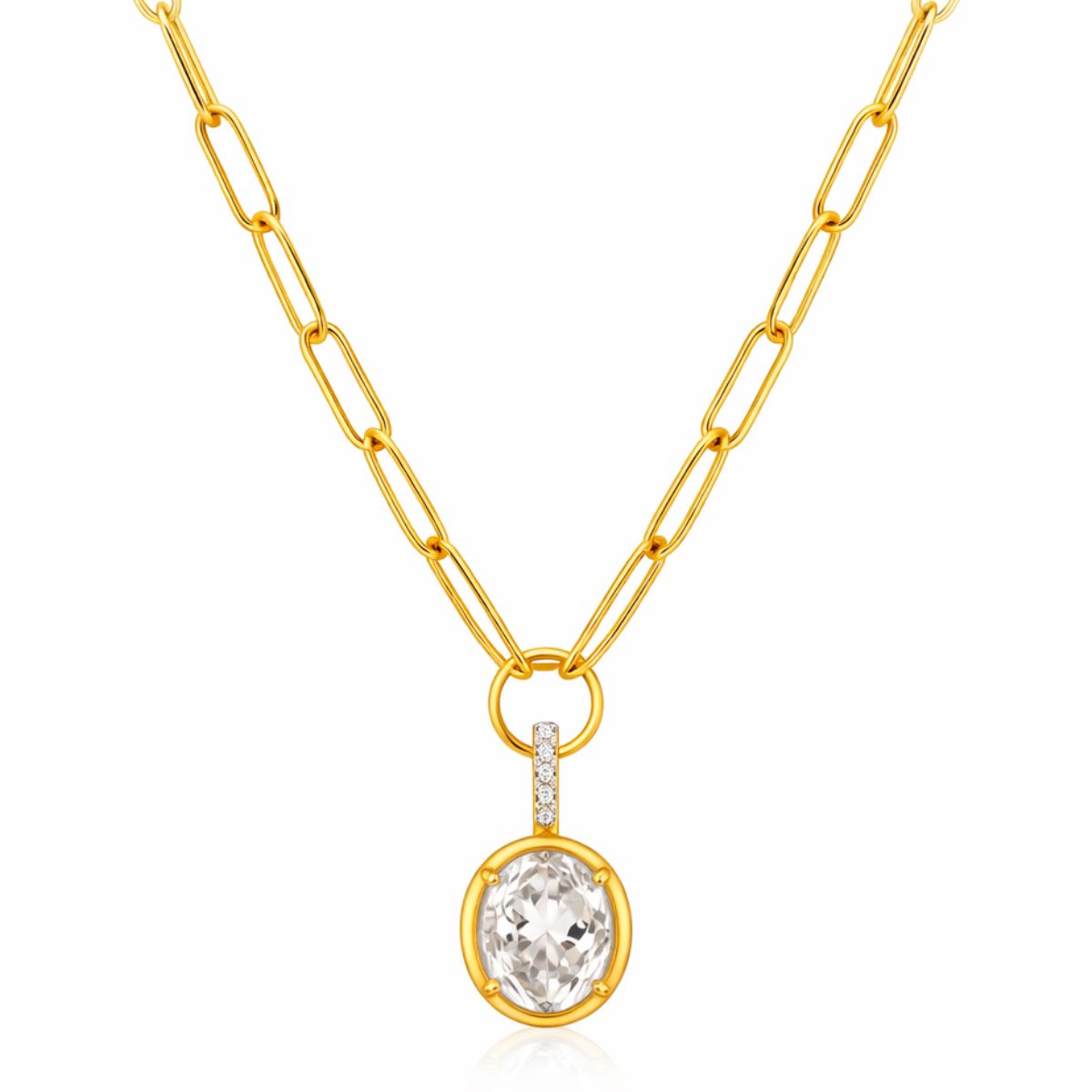 Satina Oval Pendant Necklace