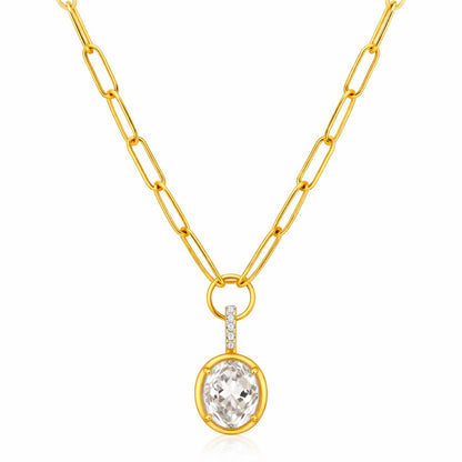 Satina Oval Pendant Necklace