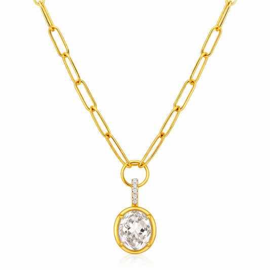 Satina Oval Pendant Necklace