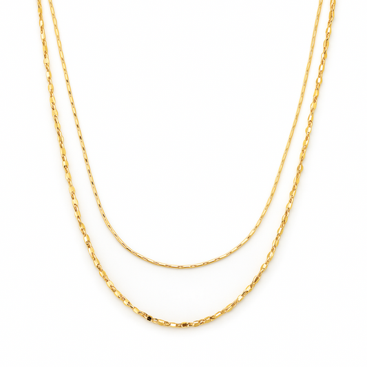 Pevla Double Chain Necklace