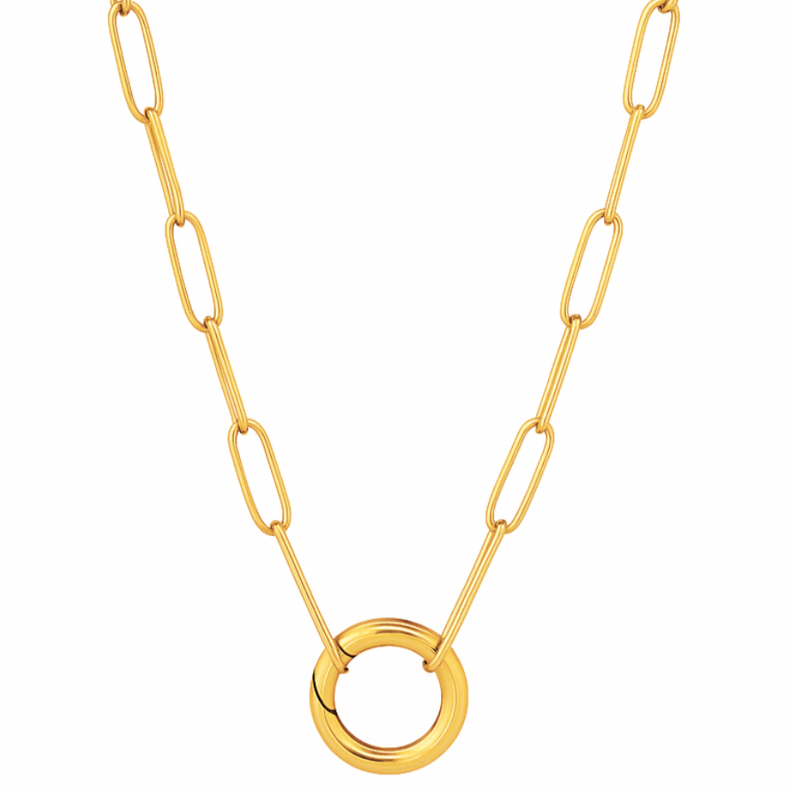 Margaret Paper Clip Push Clasp Necklace