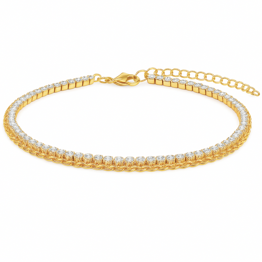 Elyse Double Chain Tennis Anklet