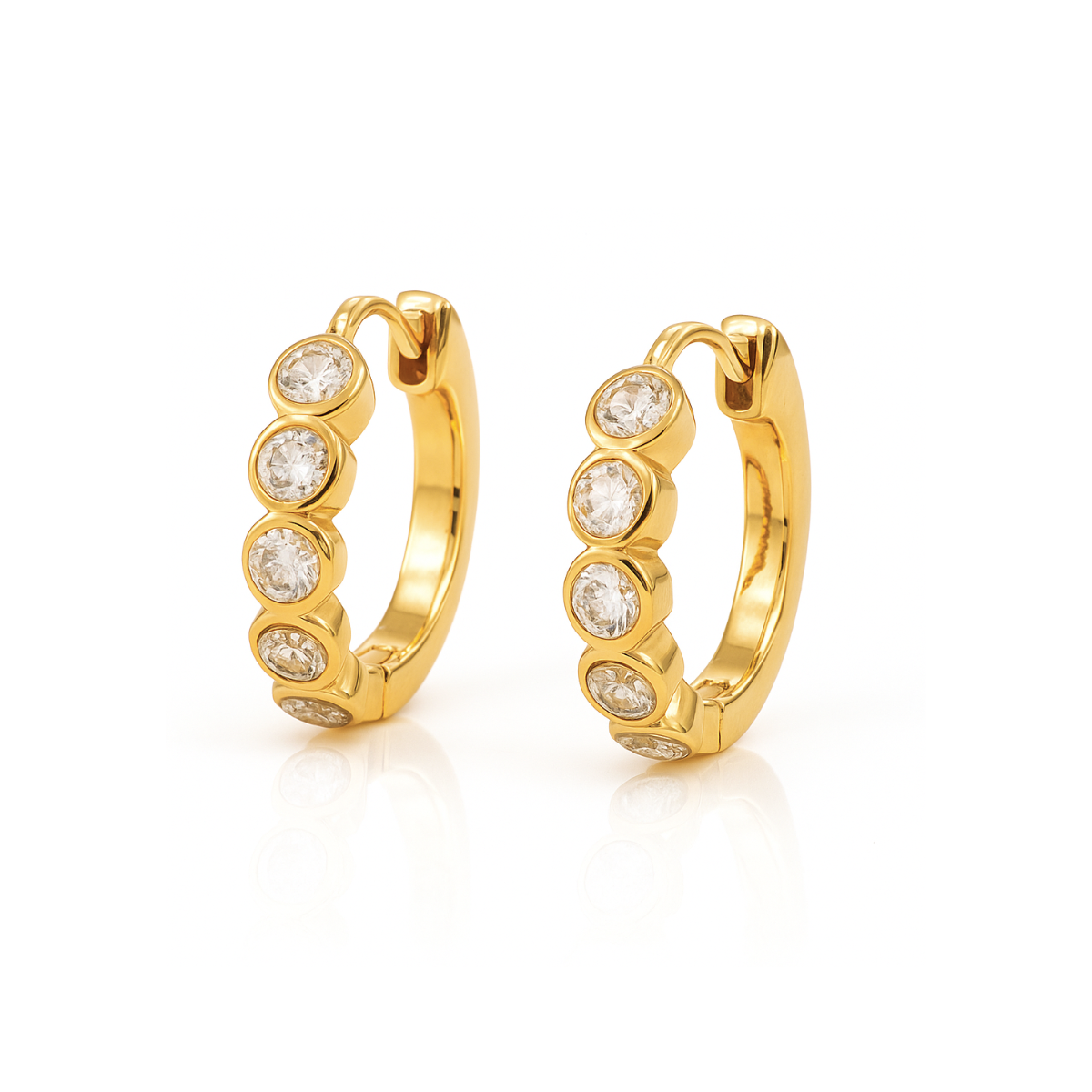 Varra Bezel Mini Hoop Earring