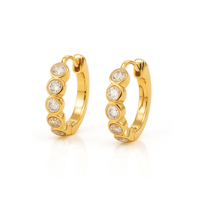Varra Bezel Mini Hoop Earring