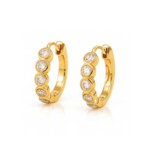 Varra Bezel Mini Hoop Earring